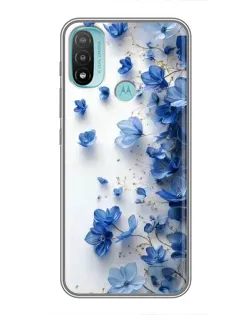 Чехол для Motorola MOTO E40 с картинкой «Голубой цветочный каскад» Чехол для Motorola MOTO E40 с картинкой «Голубой цветочный каскад»