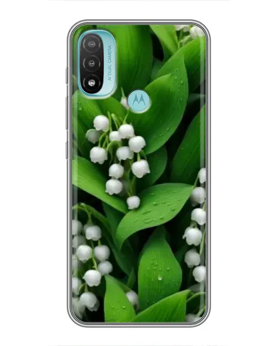 Чехол для Motorola MOTO E40 с картинкой «Ландыши в зелени»