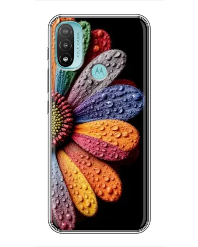 Чехол для Motorola MOTO E40 с картинкой «Радужный цветок»