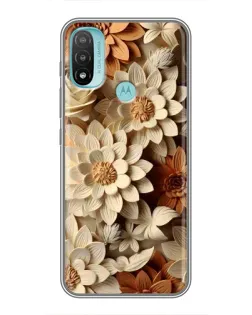 Чехол для Motorola MOTO E40 с картинкой «Бежевый флористический декор» Чехол для Motorola MOTO E40 с картинкой «Бежевый флористический декор»