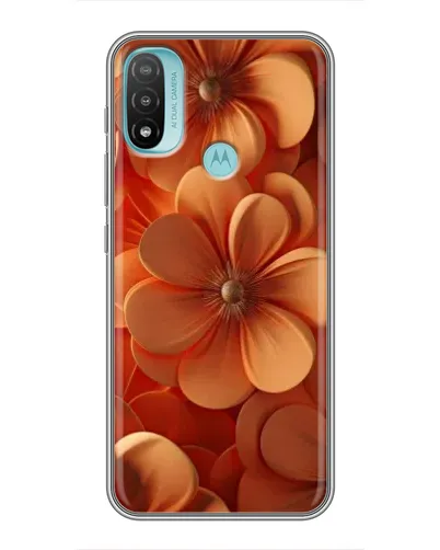 Чехол для Motorola MOTO E40 с картинкой «Оранжевый макро цветок»