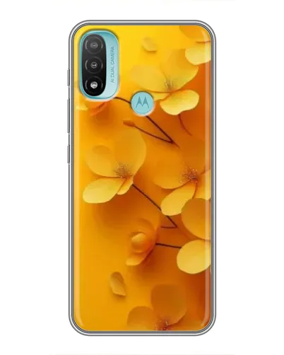 Чехол для Motorola MOTO E40 с картинкой «Золотые лепестки»