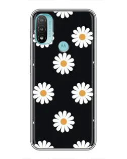 Чохол для Motorola MOTO E40 з картинкою «Ромашки на чорному» Чохол для Motorola MOTO E40 з картинкою «Ромашки на чорному»