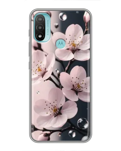 Чехол для Motorola MOTO E40 с картинкой «Нежная сакура и капли» Чехол для Motorola MOTO E40 с картинкой «Нежная сакура и капли»