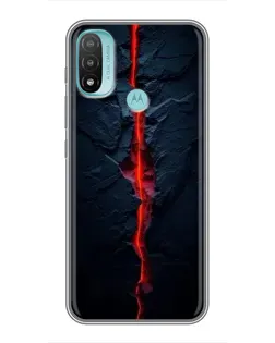 Чехол для Motorola MOTO E40 с картинкой «Kрасная лавовая трещина»