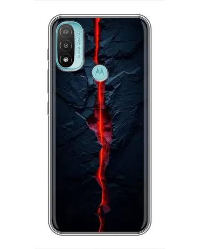 Чехол для Motorola MOTO E40 с картинкой «Kрасная лавовая трещина»