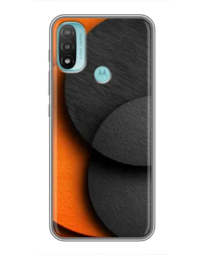 Чехол для Motorola MOTO E40 с картинкой «Геометрия оранжевых кругов»