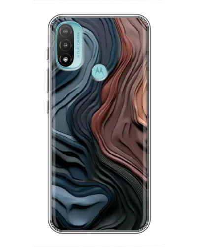 Чехол для Motorola MOTO E40 с картинкой «Цветные волны каньона»