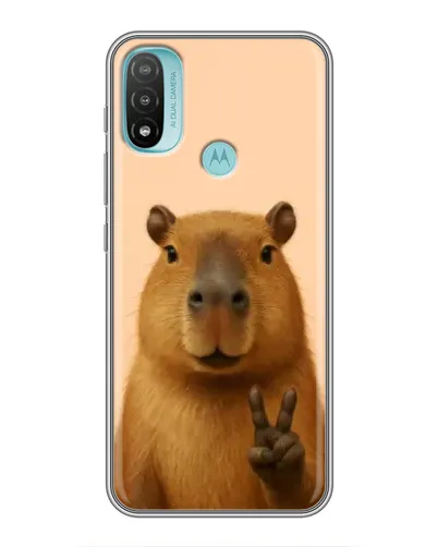 Чехол для Motorola MOTO E40 с картинкой «Капибара виктория»
