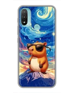 Чехол для Motorola MOTO E40 с картинкой «Капибара Ван Гога»