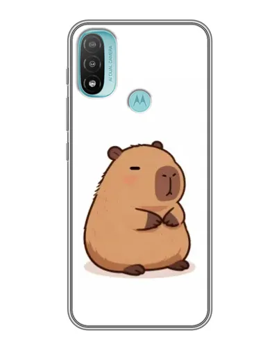 Чехол для Motorola MOTO E40 с картинкой «Толстенькая капибара»