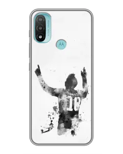 Чехол для Motorola MOTO E40 с картинкой «Messi ART»