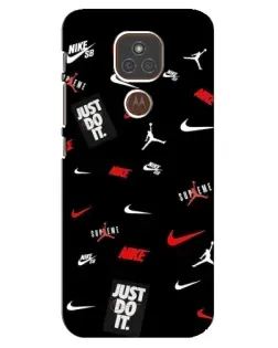 Чехол для Motorola MOTO E7 Plus с картинкой «Nike Mix Pattern»