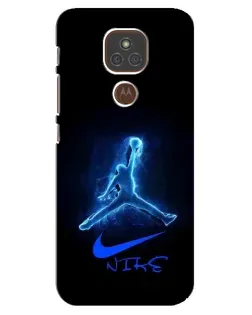 Чехол для Motorola MOTO E7 Plus с картинкой «Jordan Neon Blue»