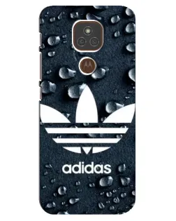 Чехол для Motorola MOTO E7 Plus с картинкой «Adidas Trefoil Blue»