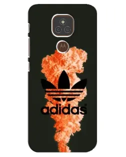 Чехол для Motorola MOTO E7 Plus с картинкой «Оранжевый дым Adidas»