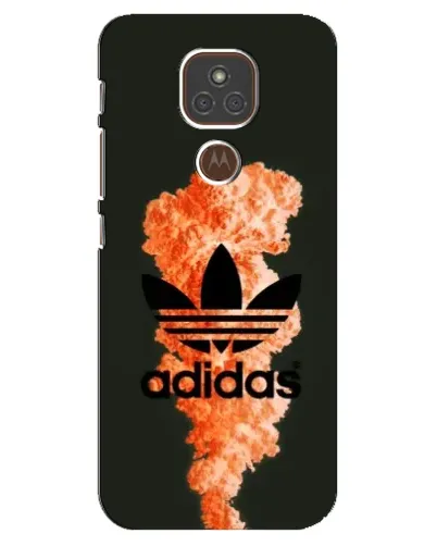 Чехол для Motorola MOTO E7 Plus с картинкой «Оранжевый дым Adidas»