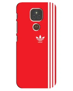 Чехол для Motorola MOTO E7 Plus с картинкой «Красный минимализм Adidas»