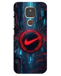 Чехол для Motorola MOTO E7 Plus с картинкой «Техногенный стиль Nike»