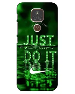 Чехол для Motorola MOTO E7 Plus с картинкой «Зеленый неоновый Nike»