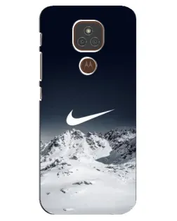 Чехол для Motorola MOTO E7 Plus с картинкой «Nike — зимние горы»