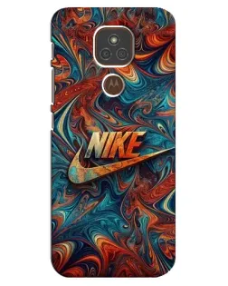 Чехол для Motorola MOTO E7 Plus с картинкой «Nike в абстракции»