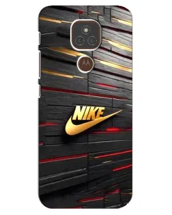 Чехол для Motorola MOTO E7 Plus с картинкой «Золотой Nike на металле»