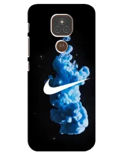 Чехол для Motorola MOTO E7 Plus с картинкой «Nike и синий дым»