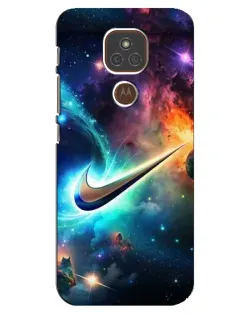 Чехол для Motorola MOTO E7 Plus с картинкой «Космический Nike Swoosh»