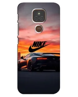 Чехол для Motorola MOTO E7 Plus с картинкой «Nike и суперкар»