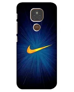 Чехол для Motorola MOTO E7 Plus с картинкой «Синий пульс Nike»