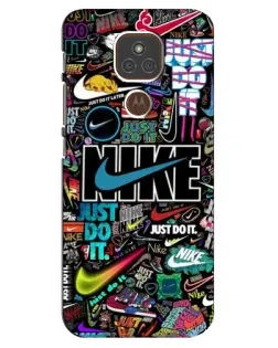 Чехол для Motorola MOTO E7 Plus с картинкой «Яркий коллаж Nike»