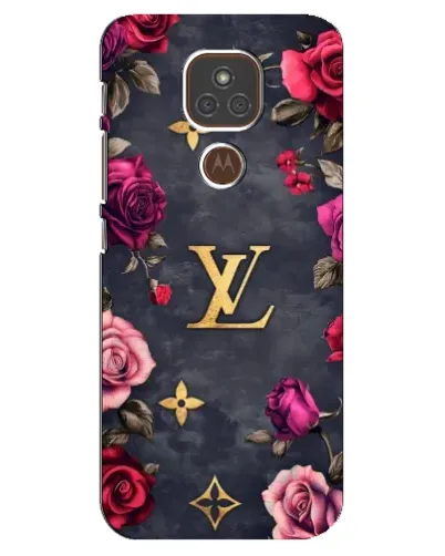 Чехол для Motorola MOTO E7 Plus с картинкой «Цветочный Louis Vuitton»