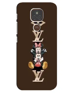 Чехол для Motorola MOTO E7 Plus с картинкой «LV и Микки Маус»