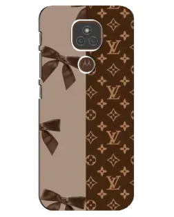 Чехол для Motorola MOTO E7 Plus с картинкой «Louis Vuitton — банты»