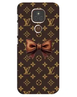 Чехол для Motorola MOTO E7 Plus с картинкой «LV с бантом»