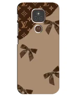 Чехол для Motorola MOTO E7 Plus с картинкой «LV — кофейный атлас»