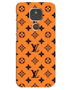 Чехол для Motorola MOTO E7 Plus с картинкой «Оранжевый стиль LV»