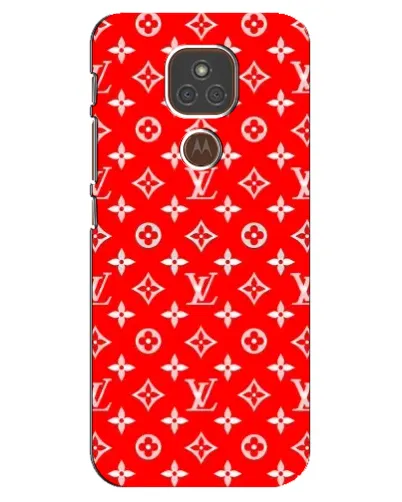 Чехол для Motorola MOTO E7 Plus с картинкой «Яркий паттерн LV»