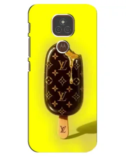 Чехол для Motorola MOTO E7 Plus с картинкой «Мороженое от LV»