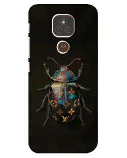 Чехол для Motorola MOTO E7 Plus с картинкой «LV — мраморный принт»