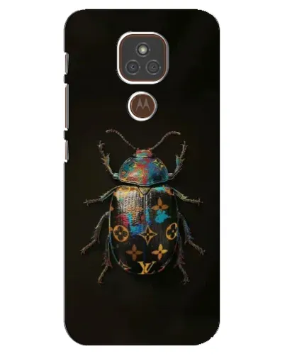 Чехол для Motorola MOTO E7 Plus с картинкой «LV — мраморный принт»