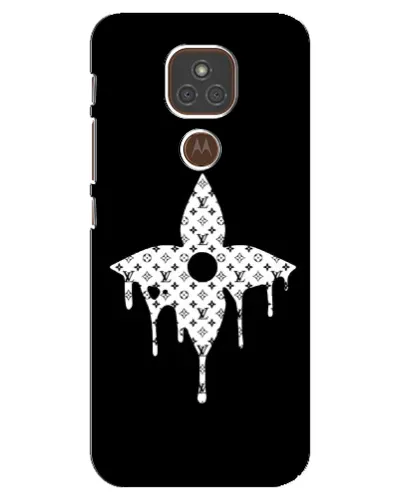 Чехол для Motorola MOTO E7 Plus с картинкой «Цветочная монограмма»