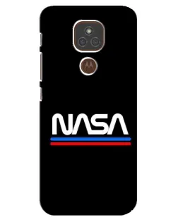 Чехол для Motorola MOTO E7 Plus с картинкой «NASA — классика Red Blue»