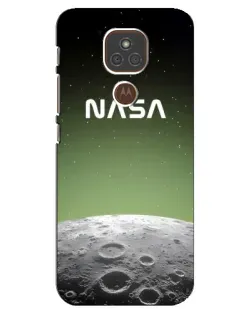 Чехол для Motorola MOTO E7 Plus с картинкой «NASA — лунный градиент»