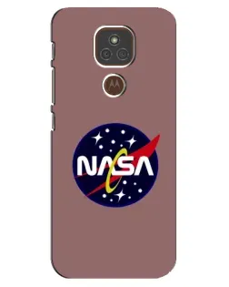 Чехол для Motorola MOTO E7 Plus с картинкой «NASA — ретро космос»