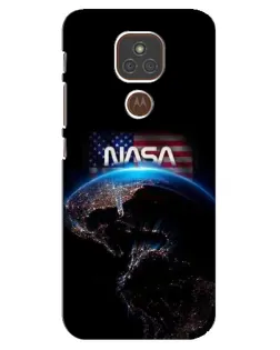 Чехол для Motorola MOTO E7 Plus с картинкой «Земля из космоса NASA»