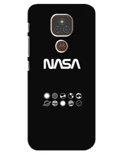 Чехол для Motorola MOTO E7 Plus с картинкой «NASA — технический принт»