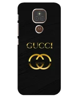Чехол для Motorola MOTO E7 Plus с картинкой «Золотой логотип Gucci»