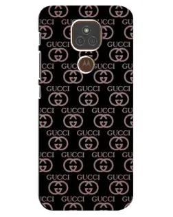 Чехол для Motorola MOTO E7 Plus с картинкой «Классическая монограмма Gucci»